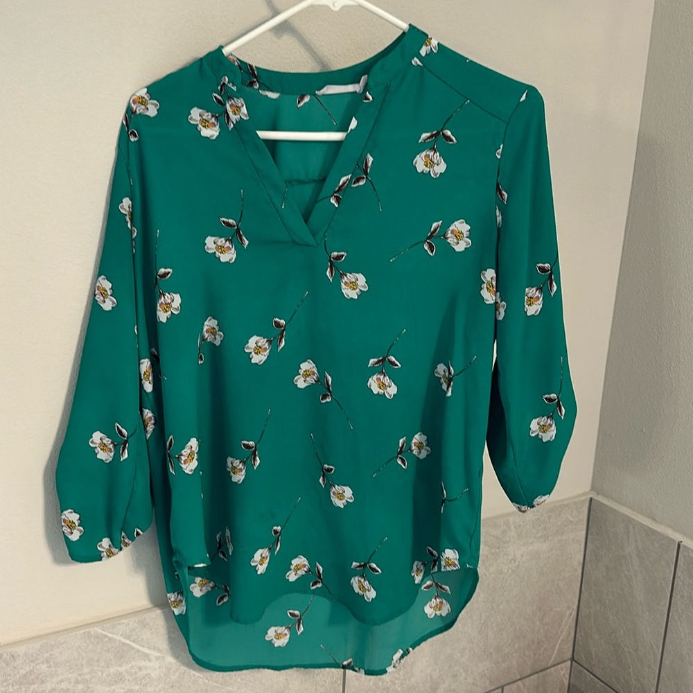 Women’s Green Floral Blouse
